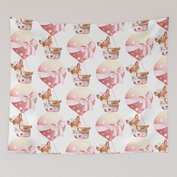 Item preview, Easter Mom and Baby Deer with Balloon - Adorable Spring Fawn Gift designed and sold by FuzionRaptor.