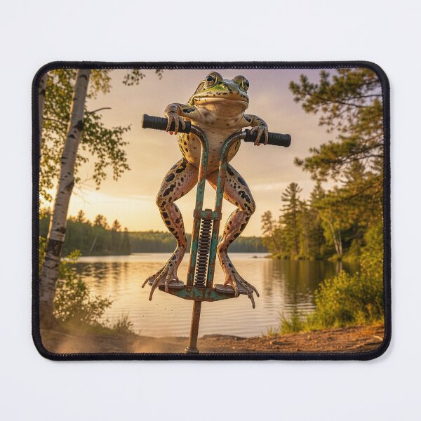 Item preview, Leopard Frog Jumps on Pogo Stick designed and sold by Tridentulus.
