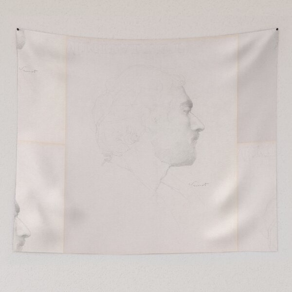 Item preview, Tete Dhomme De Profil by Georges Seurat: Minimalist Profile Drawing Poster designed and sold by artofuniverse.