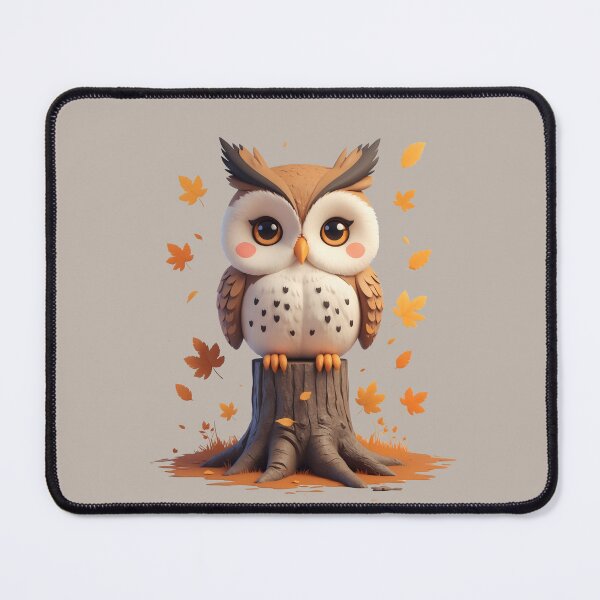 Item preview, Kawaii Autumn Owl on Tree Stump designed and sold by NK-Studios .