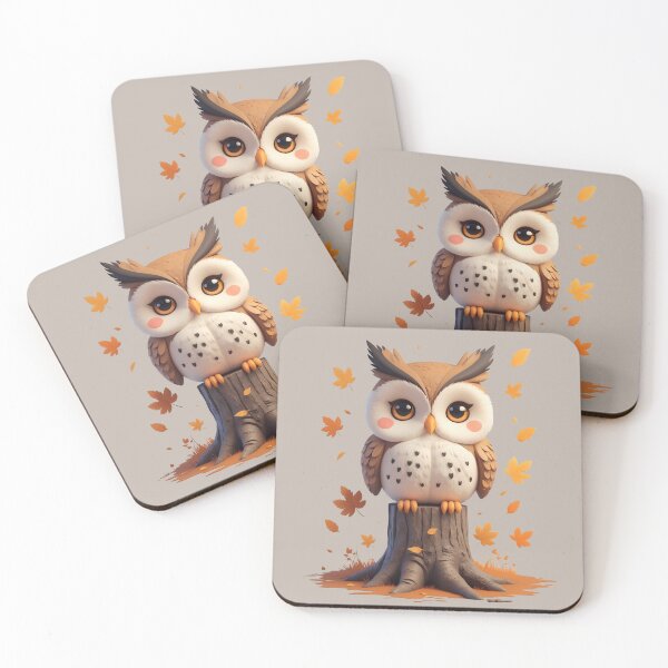 Item preview, Kawaii Autumn Owl on Tree Stump designed and sold by NK-Studios .