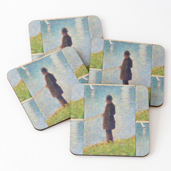 Item preview, The Angler by Georges Seurat: Neo Impressionist Waterfront Fine Art Print designed and sold by artofuniverse.