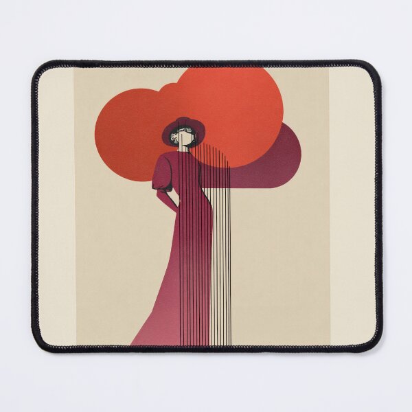 Item preview, Art Deco Geometric Print in Red and Magenta designed and sold by BestVarieties.