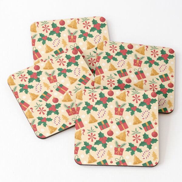 Item preview, Christmas Seamless Pattern – Holly, Bells & Gifts designed and sold by Midnight Veil Designs.