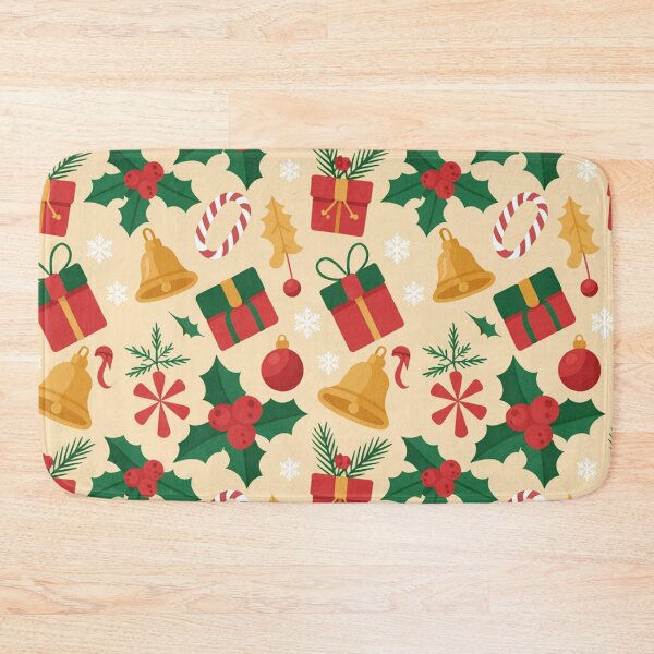 Item preview, Christmas Seamless Pattern – Holly, Bells & Gifts designed and sold by Midnight Veil Designs.