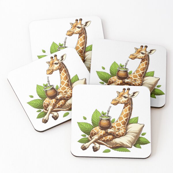 Item preview, Giraffe Drinking Yerba Mate Chill Design designed and sold by CyfroweMysli.