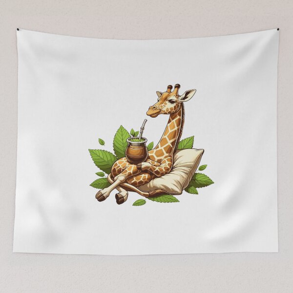 Item preview, Giraffe Drinking Yerba Mate Chill Design designed and sold by CyfroweMysli.