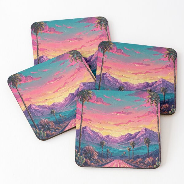 Item preview, Vibrant Desert Sunset Road Trip Painting designed and sold by FringeInk.