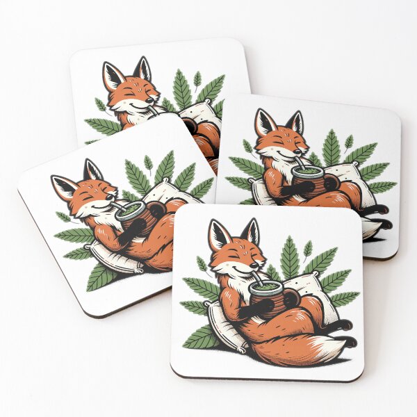 Item preview, Fox Drinking Yerba Mate Chill Design designed and sold by CyfroweMysli.