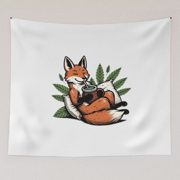 Item preview, Fox Drinking Yerba Mate Chill Design designed and sold by CyfroweMysli.