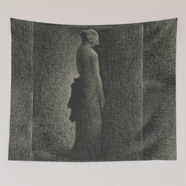 Item preview, The Black Bow by Georges Seurat: Minimalist Monochrome Fine Art Poster designed and sold by artofuniverse.