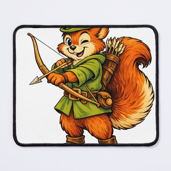 Item preview, Robin Hood Squirrel Archer Cartoon designed and sold by SecretSquirrellDesigns.