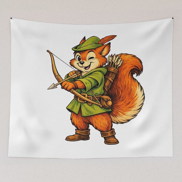 Item preview, Robin Hood Squirrel Archer Cartoon designed and sold by SecretSquirrellDesigns.