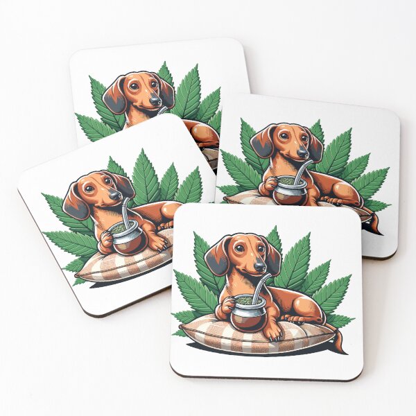 Item preview, Dachshund Drinking Yerba Mate Chill Design designed and sold by CyfroweMysli.