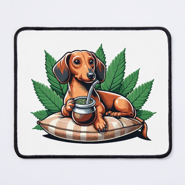 Item preview, Dachshund Drinking Yerba Mate Chill Design designed and sold by CyfroweMysli.
