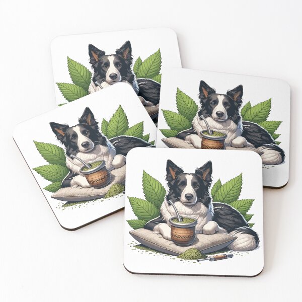 Item preview, Border Collie Drinking Yerba Mate Chill Design designed and sold by CyfroweMysli.