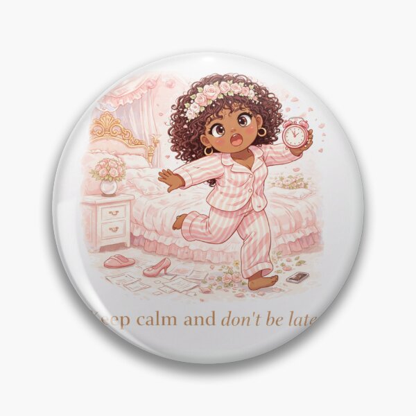 Item preview, Keep Calm and don't be late|Funny Morning Chaos|Cute black girl Aesthetic designed and sold by PrincSaraStudio.