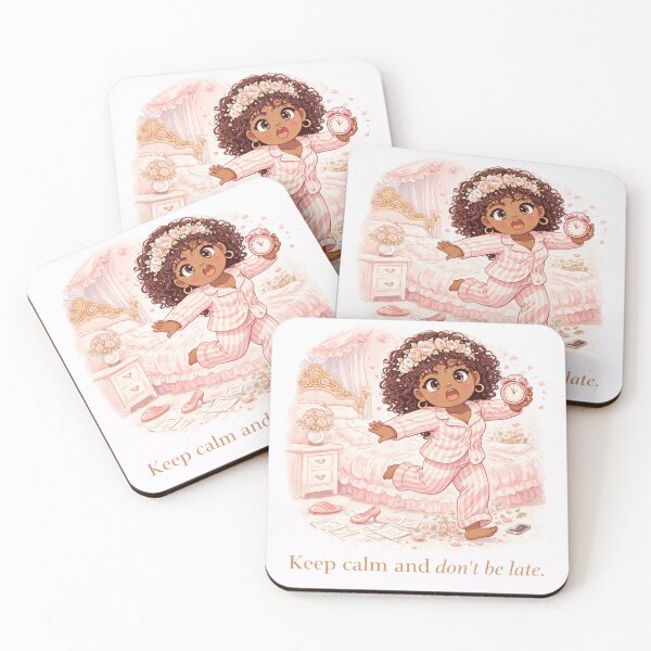 Item preview, Keep Calm and don't be late|Funny Morning Chaos|Cute black girl Aesthetic designed and sold by PrincSaraStudio.