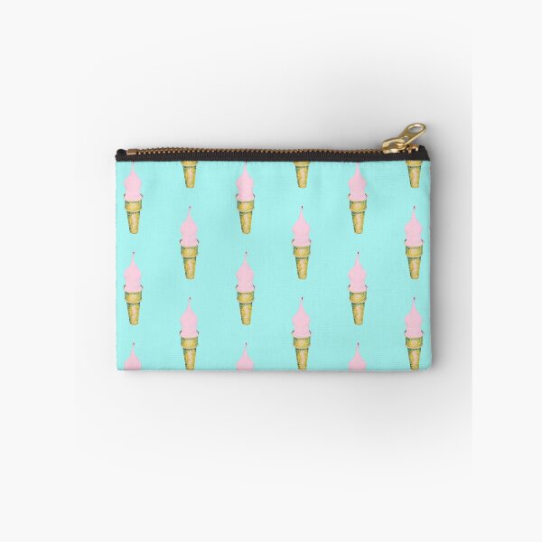 Item preview, DISCO ICE CREAM Polka Dot Pattern| Pop Art Dessert Design | Aquamarine Background designed and sold by BlueberrySwan.