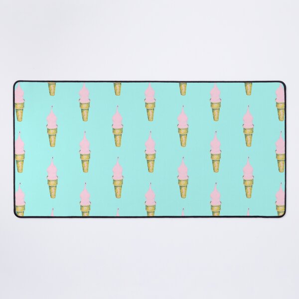 Item preview, DISCO ICE CREAM Polka Dot Pattern| Pop Art Dessert Design | Aquamarine Background designed and sold by BlueberrySwan.