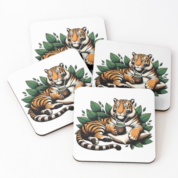Item preview, Tiger Drinking Yerba Mate Calm Power Design designed and sold by CyfroweMysli.
