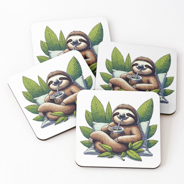 Item preview, Sloth Drinking Yerba Mate Chill Design designed and sold by CyfroweMysli.