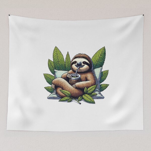 Item preview, Sloth Drinking Yerba Mate Chill Design designed and sold by CyfroweMysli.