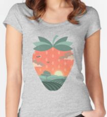 champs de fraises T-shirt échancré