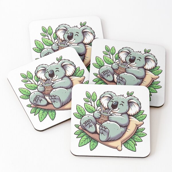 Item preview, Koala Drinking Yerba Mate Relax Vibes Design designed and sold by CyfroweMysli.