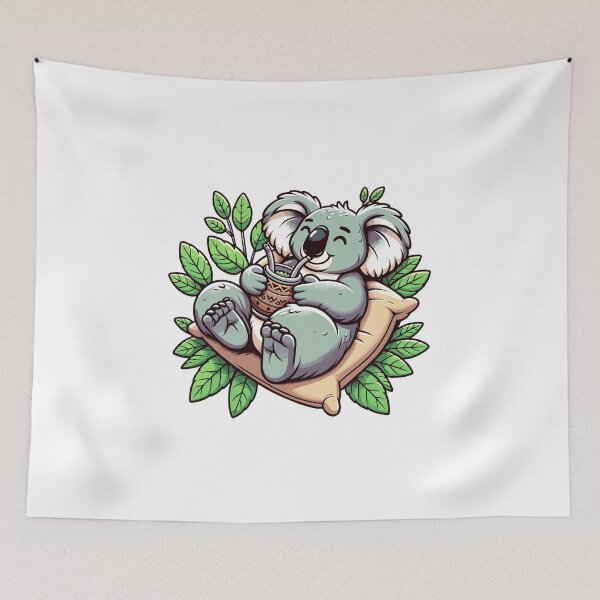 Item preview, Koala Drinking Yerba Mate Relax Vibes Design designed and sold by CyfroweMysli.