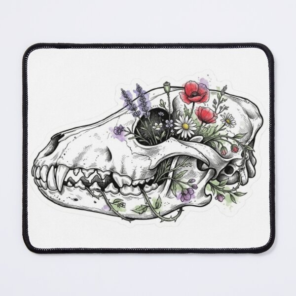 Item preview, Floral Animal Skull with Wildflowers – Nature and Life Cycle Aesthetic designed and sold by abdelski.