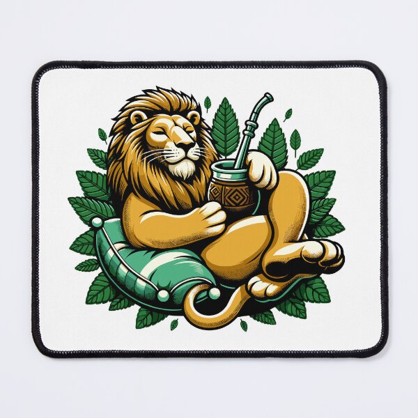 Item preview, Lion Drinking Yerba Mate Calm Leader Design designed and sold by CyfroweMysli.