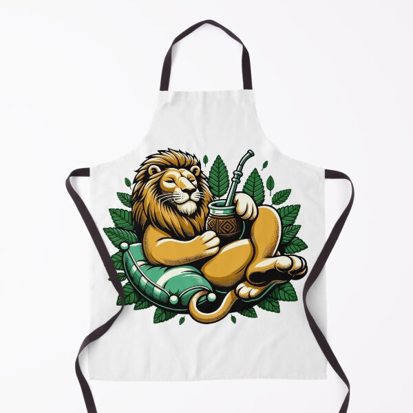 Item preview, Lion Drinking Yerba Mate Calm Leader Design designed and sold by CyfroweMysli.