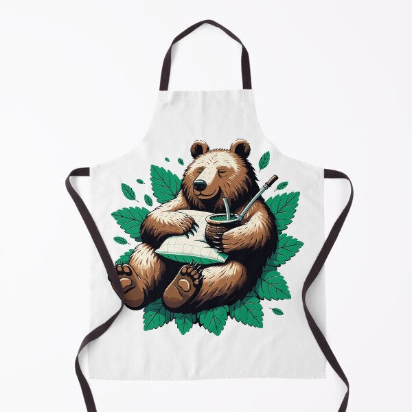 Item preview, Bear Drinking Yerba Mate Cozy Forest Design designed and sold by CyfroweMysli.