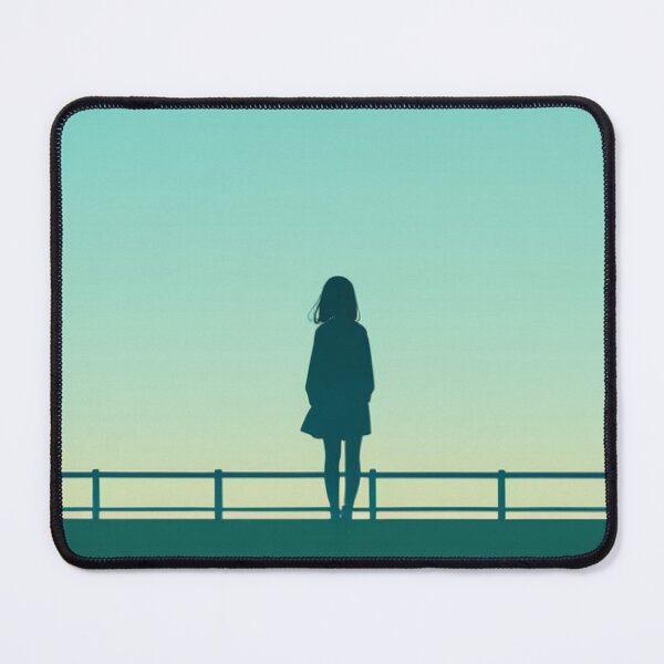 Item preview, Serene Horizon – Minimalist Silhouette Girl at Sunset designed and sold by AnimeShin.