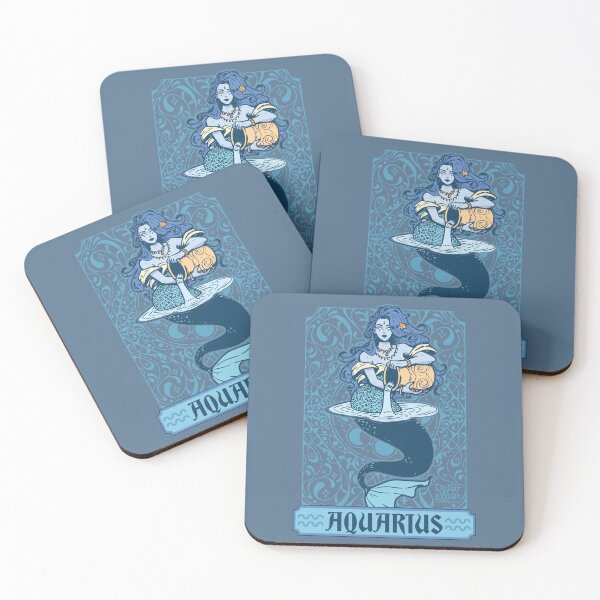 Item preview, Zodiac Girl Star Sign Aquarius Mermaid Woman Jug Water designed and sold by Dollarandwolfe.