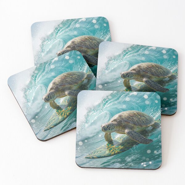 Item preview, Stoked Sea Turtle Rides the Waves  designed and sold by Tridentulus.