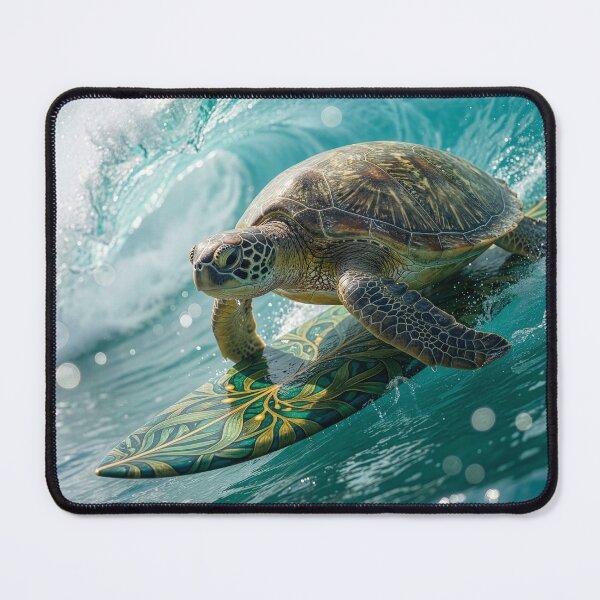 Item preview, Stoked Sea Turtle Rides the Waves designed and sold by Tridentulus.