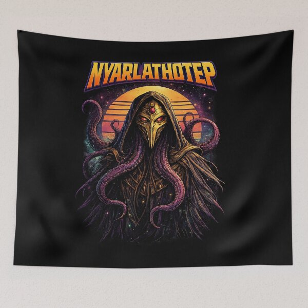 Item preview, NYARLATHOTEP Cosmic Horror Retro Lovecraft Eldritch God Mask designed and sold by obstinator.