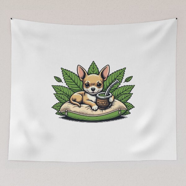 Item preview, Chihuahua Drinking Yerba Mate Funny Chill Design designed and sold by CyfroweMysli.