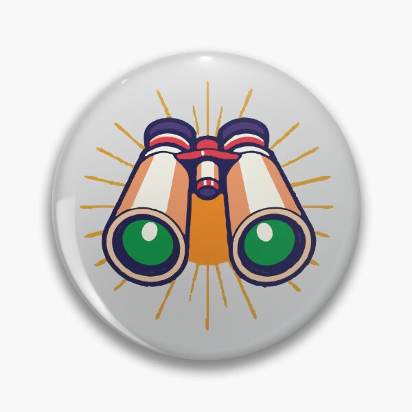 Item preview, binoculars badge designed and sold by Corner-Distro.