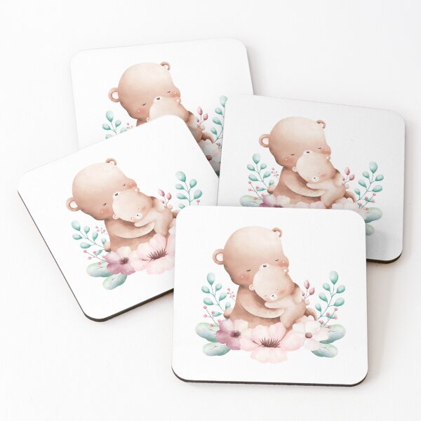 Item preview, Easter Mom and Baby Bear Flower Wreath - Adorable Spring Nature Gift designed and sold by FuzionRaptor.