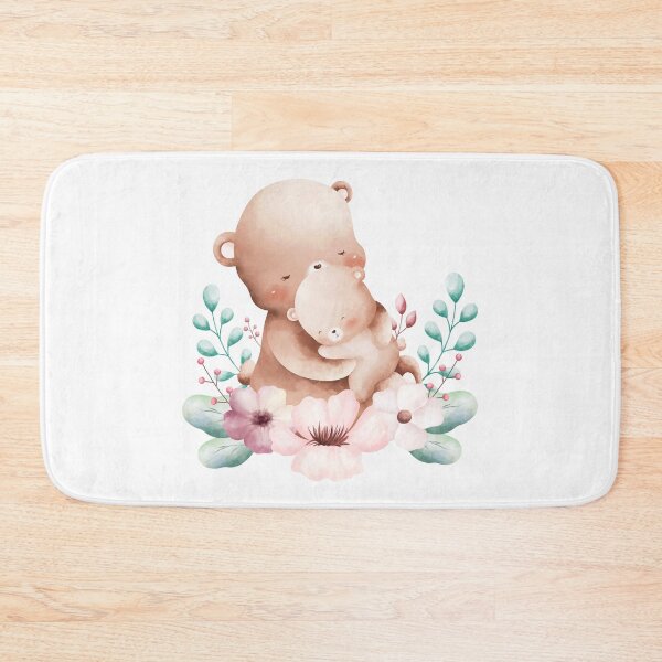 Item preview, Easter Mom and Baby Bear Flower Wreath - Adorable Spring Nature Gift designed and sold by FuzionRaptor.