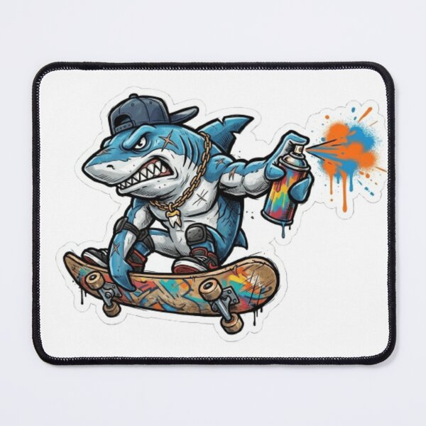 Item preview, Skateboard Shark Graffiti Cartoon – Cool Street Art Animal designed and sold by abdelski.