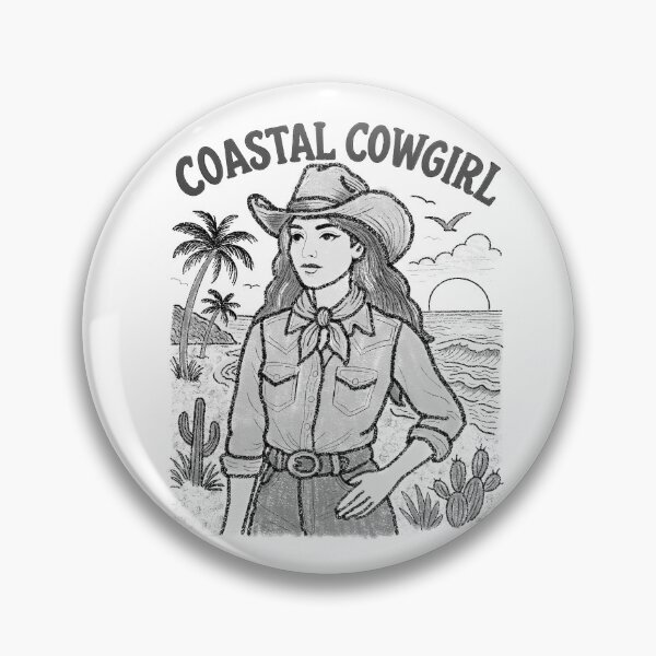 Item preview, Coastal Cowgirl – Vintage Western Beach Illustration designed and sold by LaPolilladPapel.