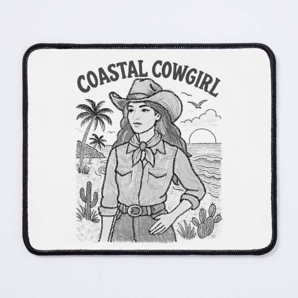 Item preview, Coastal Cowgirl – Vintage Western Beach Illustration designed and sold by LaPolilladPapel.