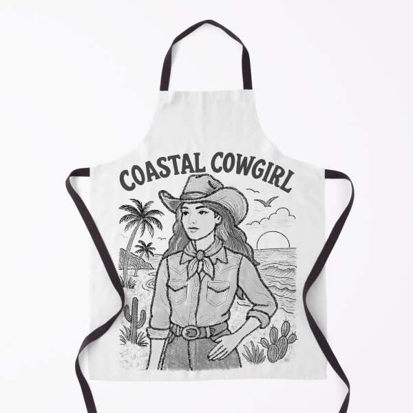 Item preview, Coastal Cowgirl – Vintage Western Beach Illustration designed and sold by LaPolilladPapel.