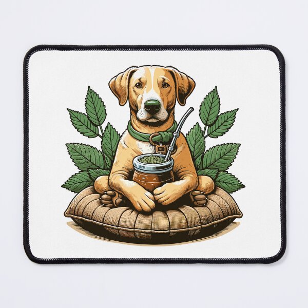 Item preview, Dog Drinking Yerba Mate Chill Lifestyle Design designed and sold by CyfroweMysli.