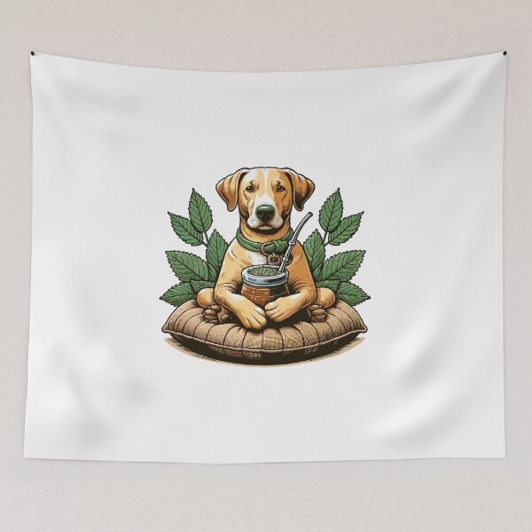 Item preview, Dog Drinking Yerba Mate Chill Lifestyle Design designed and sold by CyfroweMysli.