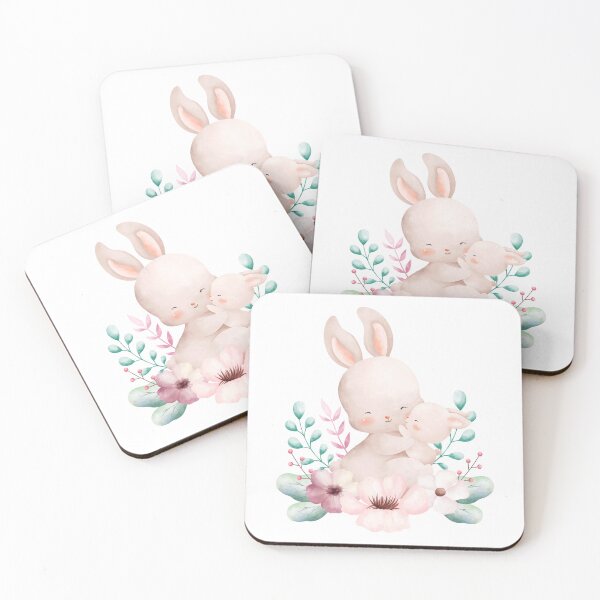 Item preview, Easter Mom and Baby Rabbit Flower Wreath - Adorable Spring Bunny Gift designed and sold by FuzionRaptor.